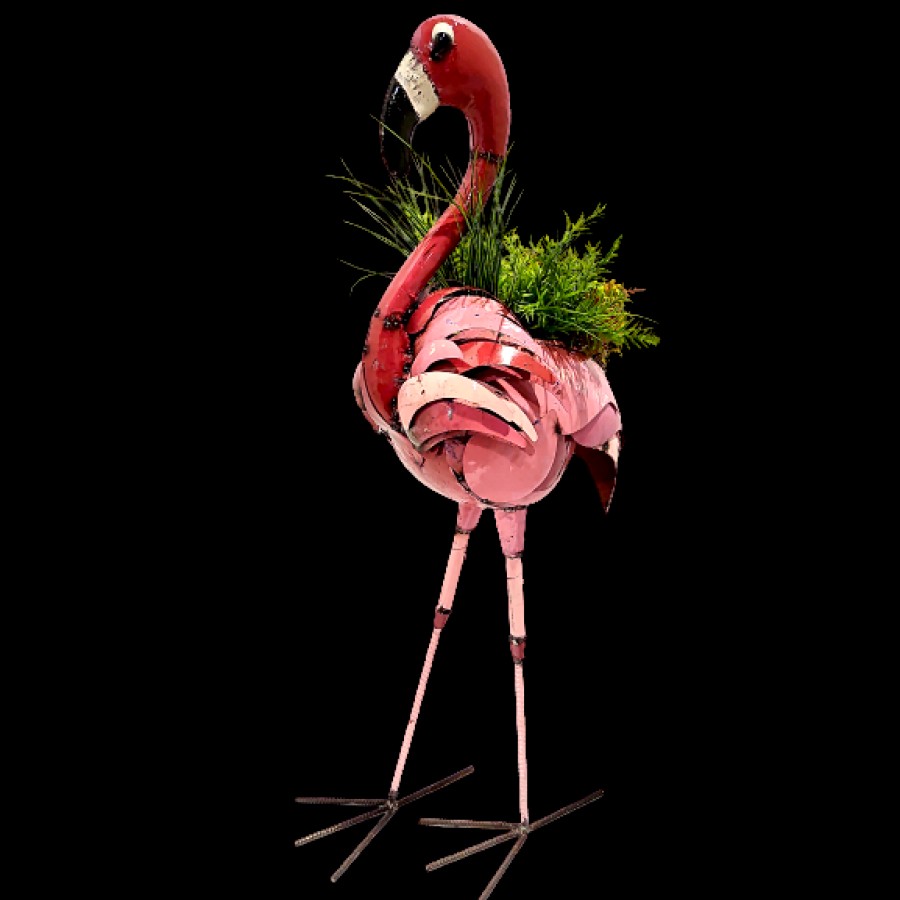 Think Outside Planters And Pots | Barnyard Flamingo Planter/ Beverage